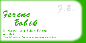 ferenc bobik business card